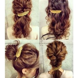 NWT Boho Minimalist Feather Leaf Hair Barrett Clip